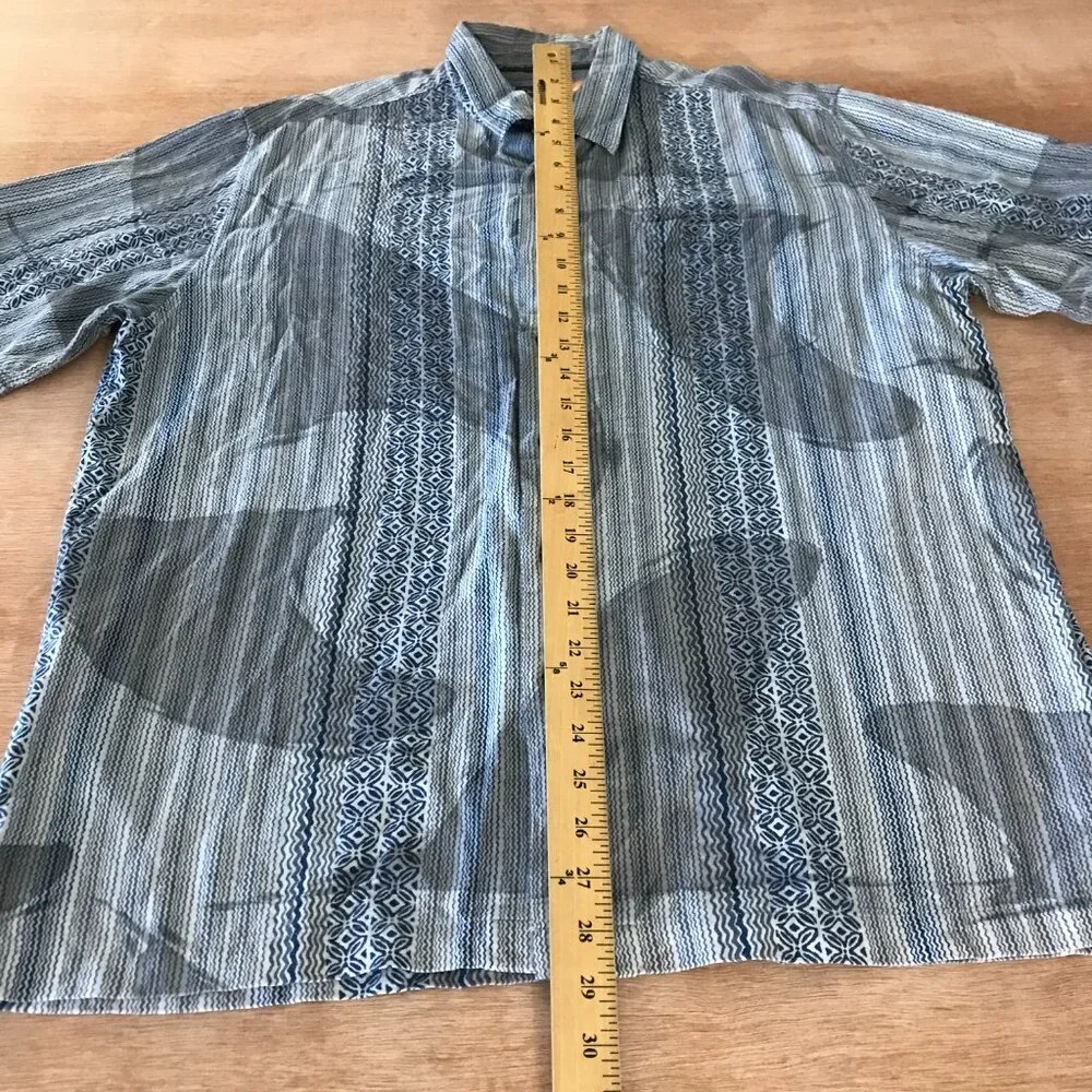Quicksilver Shirt Men L Gray Geometric Button Up Pocket Short Sleeve Collared - Picture 4 of 13